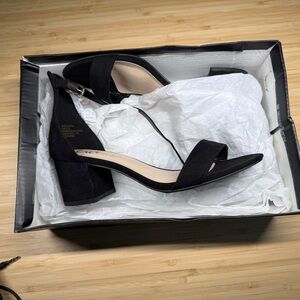 Lulu's Black Suede Block Heel Sandals